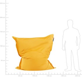 Pufe almofada amarelo 140 x 180 cm FUZZY Beliani