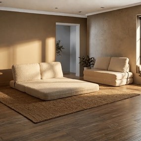 SOFÁ/CAMA FASTER 150X100X80 CM (COMPRIMIDO - TAMANHO DA CAMA 213X150X18 CM) BRANCO