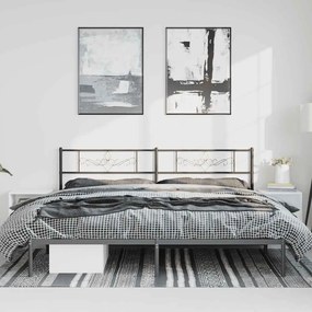 Estrutura de cama com cabeceira 193x203 cm metal preto