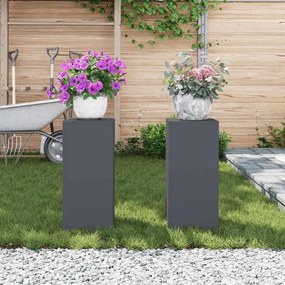 Suportes de Plantas para Exteriores Pilar 2 pcs Antracite 24x24x55 cm