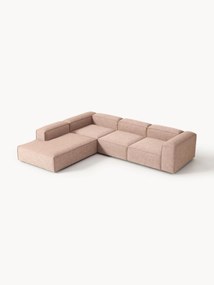 Sofá de canto modular em mistura de linho Lennon (4 lugares)