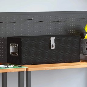 vidaXL Caixa de arrumação 70x31x27 cm alumínio preto