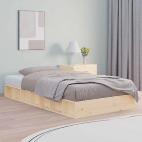 Estrutura de cama casal 135x190 cm madeira maciça