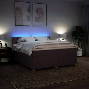 Cama com molas/colchão 180x200 cm tecido castanho-escuro