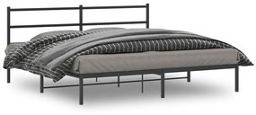 vidaXL Estrutura de cama com cabeceira 183x213 cm metal preto