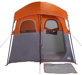 Tenda para duche para 2pessoas tecido impermeável cinza/laranja