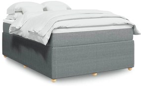 vidaXL Cama com molas/colchão 160x200 cm tecido cinzento-claro