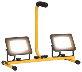 vidaXL Projetor c/ iluminação LED e pega 2x30 W branco quente