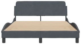 Estrutura de cama sem colchão 140x190 cm veludo cinzento-escuro