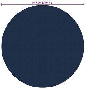 Película p/ piscina PE solar flutuante 549 cm preto e azul