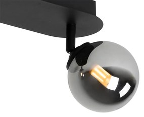Foco preto vidro fumê 2-luzes dirigívels - ATHENS Rústico