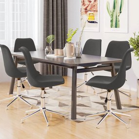 vidaXL Cadeiras de jantar giratórias 6 pcs tecido cinzento-escuro