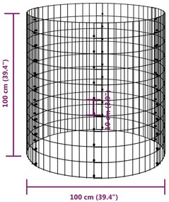 Compostor de jardim Ø100x100 cm aço galvanizado
