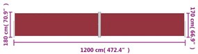 Toldo lateral retrátil 180x1200 cm vermelho