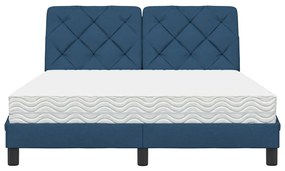 Cama com colchão 140x200 cm tecido azul