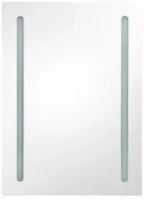 Armário espelhado casa de banho LED 50x13x70cm cinzento cimento