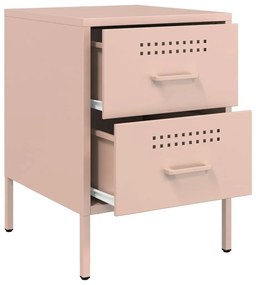 Mesa de cabeceira 36x39x50,5 cm aço rosa