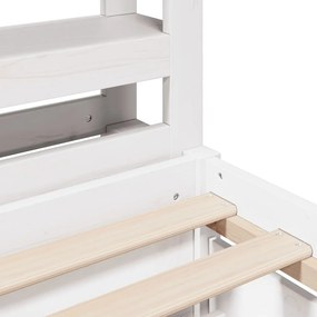 Cama sem colchão 90x200 cm madeira de pinho maciça branco