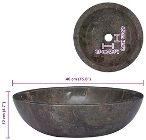 Lavatório Ø40x12 cm mármore cinzento