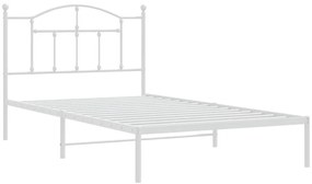 Estrutura de cama com cabeceira 100x200 cm metal branco