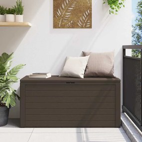 vidaXL Caixa de arrumação para jardim 116x44x55 cm castanho