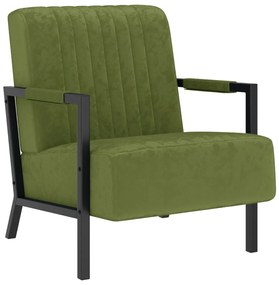 vidaXL Poltrona em veludo verde-claro