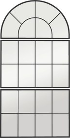 HOMCOM Espelho de Parede 76x149 cm 3 Peças Espelho de Entrada com Moldura de Metal em Forma de Janela para Sala Preto | Aosom Portugal