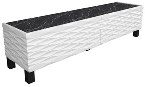 Móvel TV Lerze – Branco e Preto – 149,2x35x38 cm