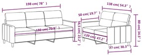 2 pcs conjunto de sofás com almofadões tecido cinza-acastanhado