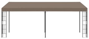 Gazebo de montagem na parede 6x3 m tecido cinzento-acastanhado