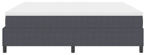 Cama Box Spring com Colchão Cinza Escuro 200x200 cm Tecido de Veludo C