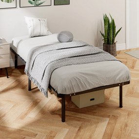 Estrutura de cama 90 x 190 cm (COLCHÃO NÃO INCLUIDO), cama individual com base de ripas em madeira maciça e pés, com espaço de arrumação por baixo, pr