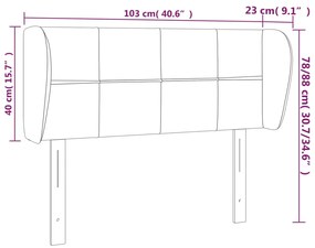 Cabeceira de cama c/ abas tecido 103x23x78/88 cm creme