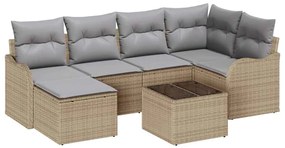 Conjunto de Sofás de Jardim vidaXL com Almofadas Preto Rattan Poliéste