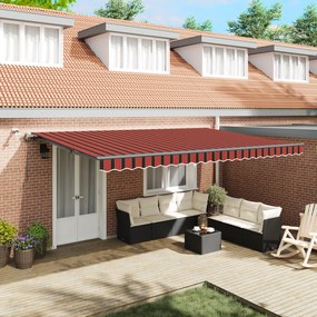 vidaXL Toldo Retrátil with laranja e castanho 500 × 300 cm tecido