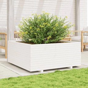 Vaso/floreira de jardim 110x110x49,5 cm pinho maciço branco