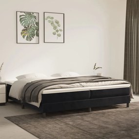 Estrutura de cama sem colchão 200x200 cm veludo preto