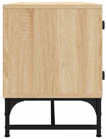 Móvel de TV c/ portas de vidro 102x37x50 cm carvalho sonoma