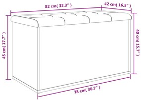 Banco de arrumação 82x42x45 cm derivados de madeira preto