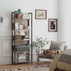 Estante com 5 prateleiras abertas 62 x 24 x 165 cm greige-preto