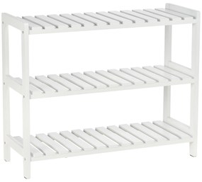 HOMCOM Sapateira Organizador Madeira 3 Níveis Até 9 Pares Sapatos Entrada Corredor Dormitório Estilo Moderno 70x26x575 cm Branco | Aosom Portugal