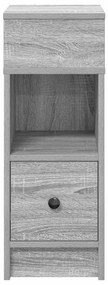 Mesa de cabeceira com gaveta 25x31x66 cm cinzento sonoma