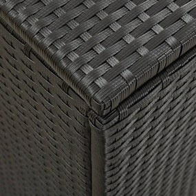 Caixa de arrumação para jardim 200x50x60 cm vime PE preto