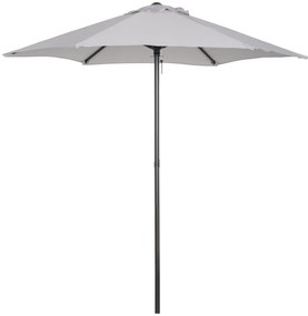 Outsunny Chapéu de Sol de Jardim Ø196x204 cm com Mastro de Alumínio Manivela Teto com Ventilação Suporte de Fixação e Desmontável  Cinzento Claro