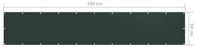 Tela de varanda 90x500 cm tecido Oxford verde-escuro