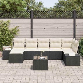 Conjunto de Sofá de Jardim de 7 Peças com Almofadas em Rattan Poliéste