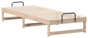 Estrutura de Cama com Alças Castanho 80 x 200 cm