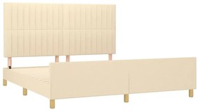 Estrutura de cama sem colchão 160x200 cm tecido cor creme
