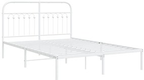 Estrutura de cama com cabeceira 140x200 cm metal branco
