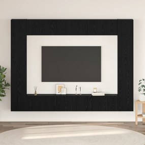 vidaXL Conjunto de móvel de TV com prateleira com armazenamento com porta 10 pcs Carvalho Preto